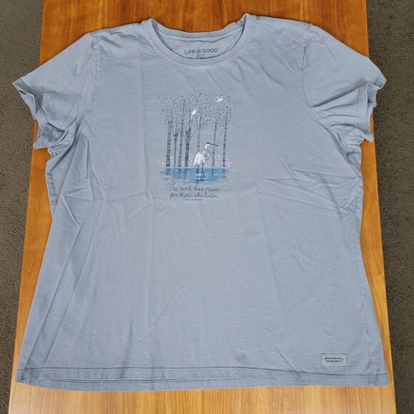 Life Is Good Crew Neck Short Sleeve Tee The Earth Has Music For Those Who Listen - Picture 5 of 7